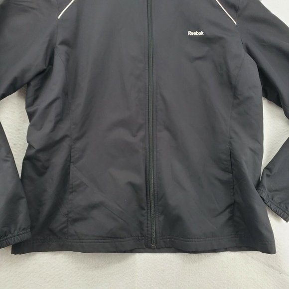 REEBOK Windbreaker Women's Warm Up Track Jacket Full-Zip Black Size XL - Picture 4 of 12